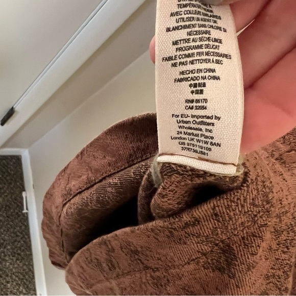 Free People Rusty Brown Boho Tapestry Print Victorian Button Down Coat Sz Small - Picture 14 of 14